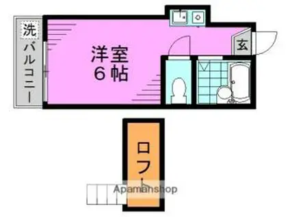 東京メトロ丸ノ内線 南阿佐ケ谷駅 徒歩7分 2階建 築34年(ワンルーム/2階)の間取り写真