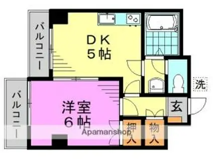 東京メトロ丸ノ内線 方南町駅 徒歩10分 4階建 築39年(1DK/4階)の間取り写真