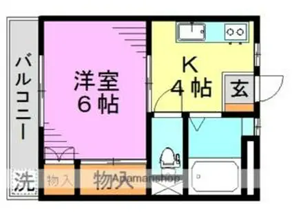 東京メトロ丸ノ内線 中野富士見町駅 徒歩10分 2階建 築38年(1K/1階)の間取り写真