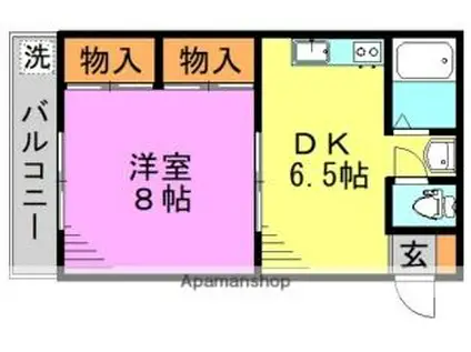 東京メトロ丸ノ内線 方南町駅 徒歩12分 3階建 築38年(1DK/3階)の間取り写真