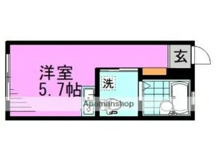 JR中央線 高円寺駅 徒歩9分 2階建 築8年(ワンルーム/1階)の間取り写真
