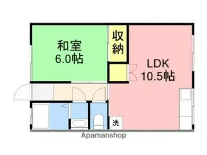 コーポ八龍(1LDK/1階)の間取り写真