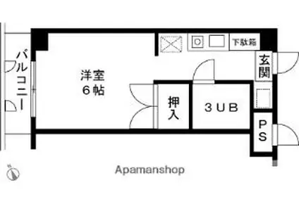 オクトワール長岡中央(ワンルーム/2階)の間取り写真