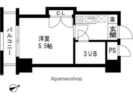 レクセル長岡(1K/8階)の間取り写真