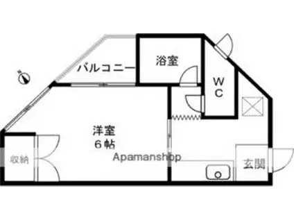 ポエムエイト今井(1K/1階)の間取り写真