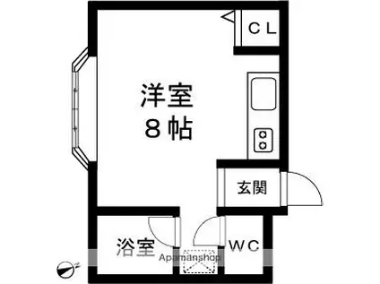 マニフィックL(ワンルーム/2階)の間取り写真