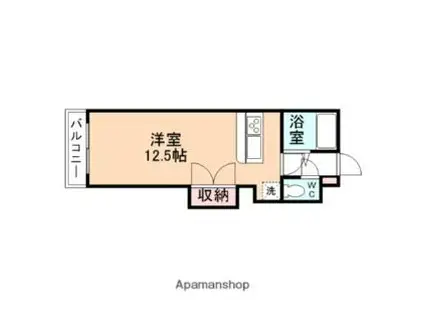 JR高山本線 越中八尾駅 徒歩5分 4階建 築35年(ワンルーム/4階)の間取り写真
