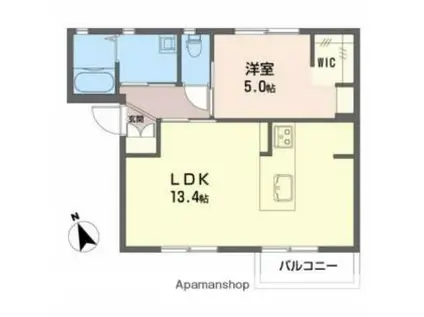 マ・メゾン・ソシアB棟(1LDK/1階)の間取り写真