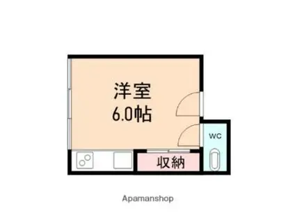 宝山荘(ワンルーム/2階)の間取り写真