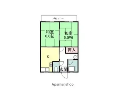 小川アパート(2DK/1階)の間取り写真
