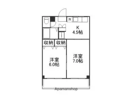 ドリームハウス串町A棟(2K/1階)の間取り写真