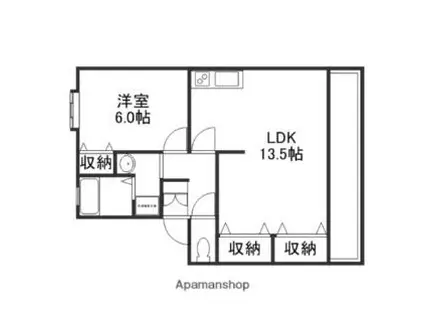 レゴリス(1LDK/2階)の間取り写真