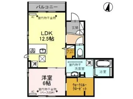 オッツREIWA(1LDK/1階)の間取り写真