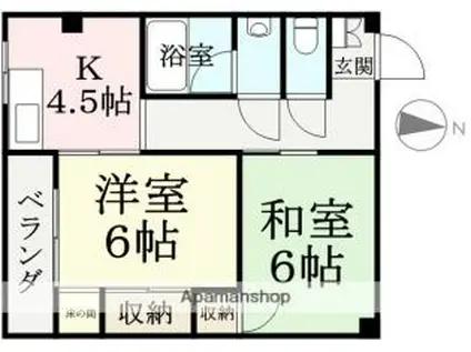 MKマンション大島(2K/3階)の間取り写真