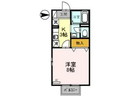 福井鉄道福武線 西山公園駅 徒歩14分 2階建 築25年(1K/2階)の間取り写真