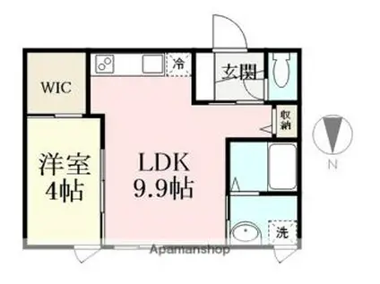 INTEGRAL EDOME(1LDK/2階)の間取り写真