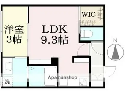 ユオトンユオ(1LDK/2階)の間取り写真