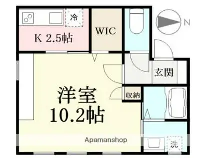 INTEGRAL KAMINISHIKI(1K/1階)の間取り写真