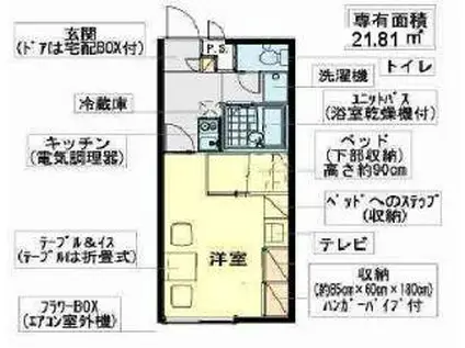 レオパレス敏(1K/2階)の間取り写真