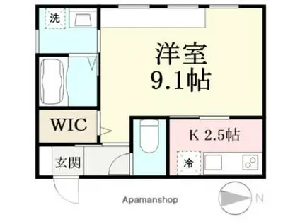 INTEGRAL KAMINISHIKI(1K/2階)の間取り写真