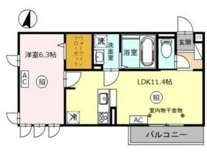 ARIETTA(1LDK/2階)の間取り写真