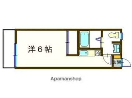 JR中央本線 甲府駅 徒歩14分 2階建 築25年(1K/2階)の間取り写真