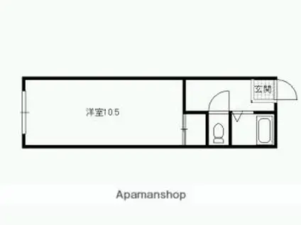 JR中央本線 甲府駅 徒歩7分 4階建 築32年(1K/1階)の間取り写真