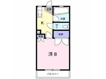 マンション加賀美(1K/3階)の間取り写真