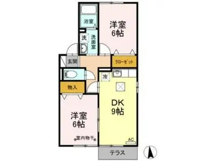パークハウス高塚AB(2DK/1階)の間取り写真