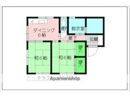 北富士ハイツ(2DK/2階)の間取り写真