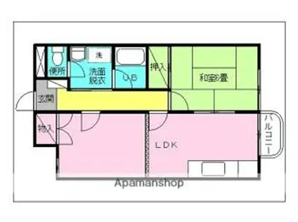 メゾンドゥブラン(1LDK/1階)の間取り写真