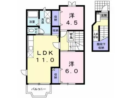 パストラル(2LDK/2階)の間取り写真