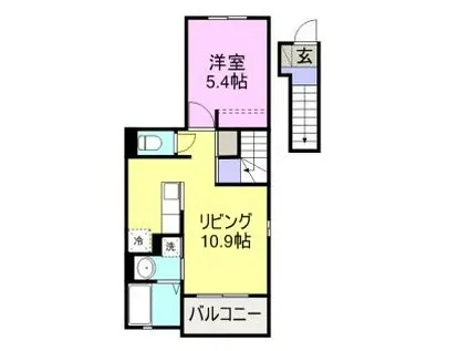 サンスポット新宿(1LDK/2階)の間取り写真