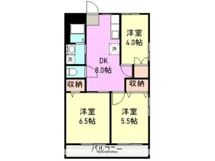 須田マンション(3DK/2階)の間取り写真