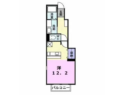コウハイムI(1K/1階)の間取り写真