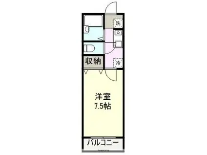 伊豆箱根鉄道駿豆線 大場駅 徒歩3分 4階建 築27年(1K/3階)の間取り写真
