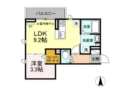 サンイースト(1LDK/3階)の間取り写真