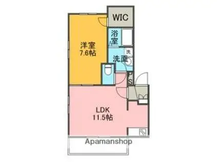 JR東海道本線 沼津駅 徒歩20分 3階建 築12年(1LDK/1階)の間取り写真