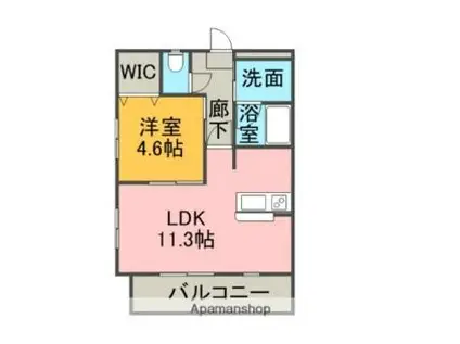 ビオモンテ(1LDK/1階)の間取り写真