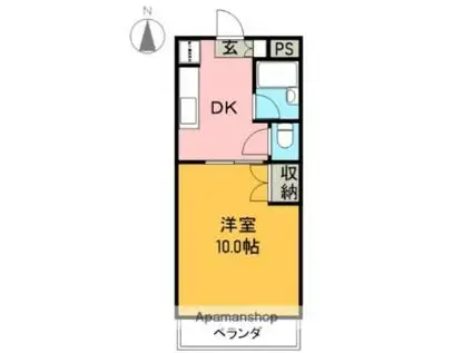 プレミール神田沢(1DK/3階)の間取り写真
