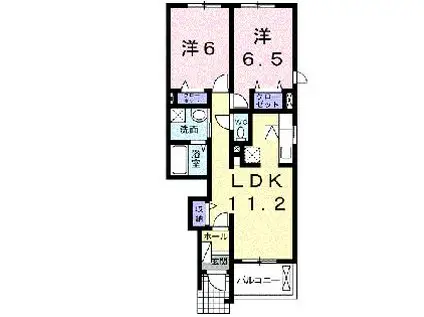 M.アメニティA(2LDK/1階)の間取り写真