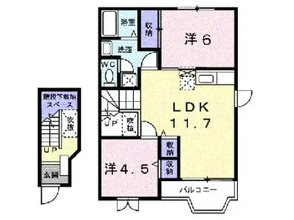 アネックスI(2LDK/2階)の間取り写真