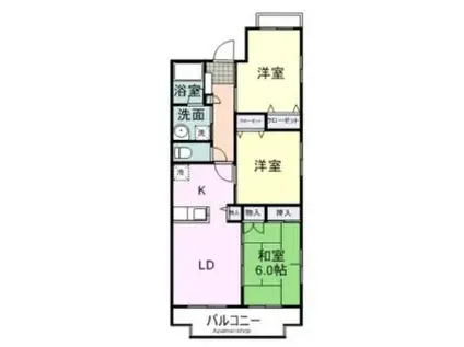 マンション翡翠(3LDK/3階)の間取り写真