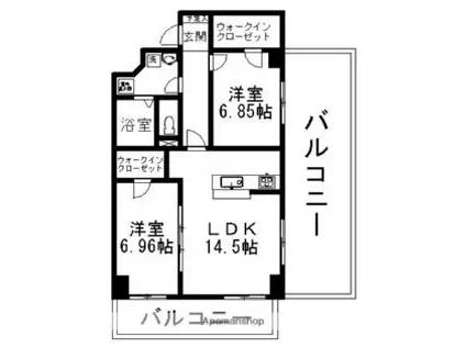 I-COMFORT 八幡(2LDK/4階)の間取り写真