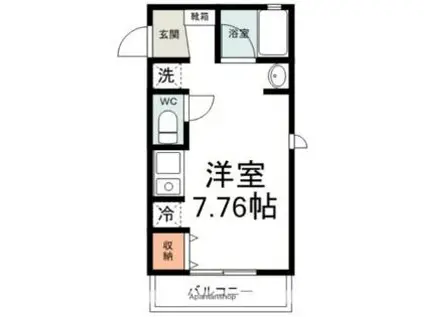 カーサ草薙(ワンルーム/2階)の間取り写真
