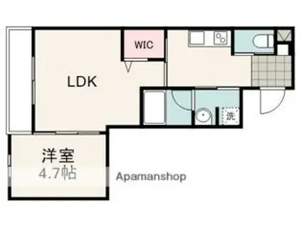 曲金2丁目マンション(1LDK/5階)の間取り写真