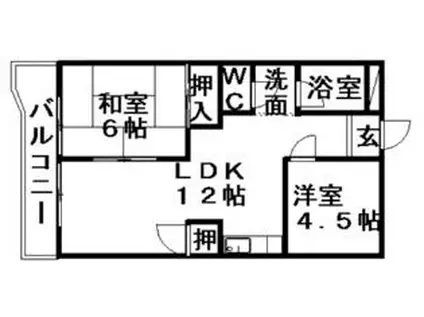 レジデンス・オーミ(2LDK/4階)の間取り写真