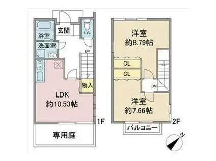 エスパスよもぎ台(2LDK)の間取り写真