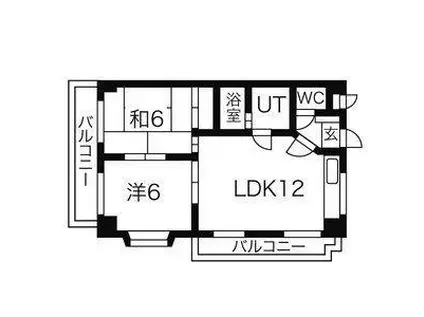 シャンポール天子田(2LDK/2階)の間取り写真