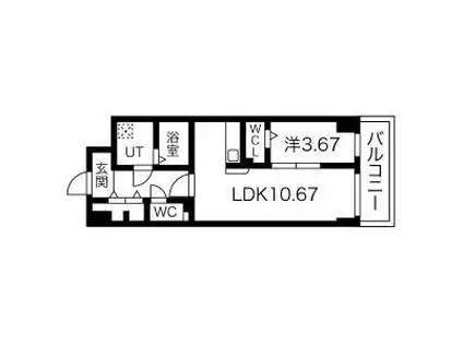 S-FORT北千種(1LDK/10階)の間取り写真